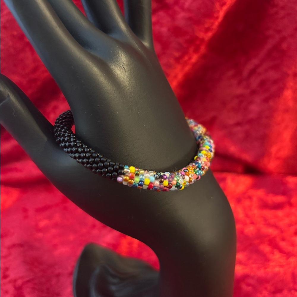 J109 NWOT Sashka "Autism Support" Colorful Beaded Bracelet